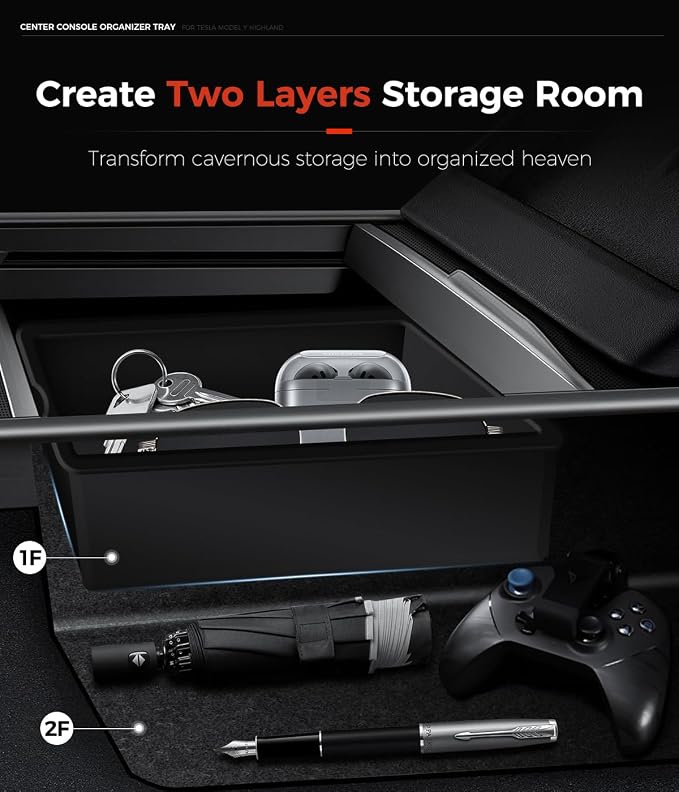 Center Console Organizer 1PCS Compatible with Tesla Model Y Juniper2026, Interior Accessories for New Model Y/3 2025