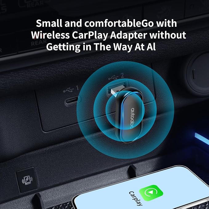 Wireless CarPlay/Android Auto 360 ° Rotation Mini Plug and Play Multicolour USB Dongle for OEM Wired CarPlay After 2016 Cars,Convert Wired to Wireless Keep Original Car Function