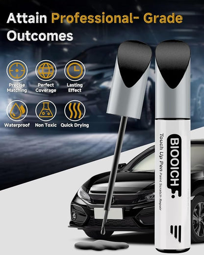 Touch Up Paint Pen Exact Color Match Car Chip and Scratch Repair (for Honda, Crystal Black Pearl(NH-731P))