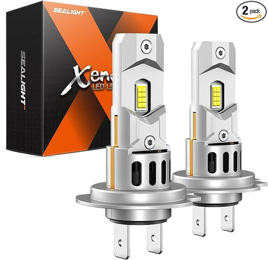 SEALIGHT H7 Led Bulbs, 64,000LM 900% Brightness H7 Light Bulbs, 6500K Cool White Bulbs with 15000RPM Fan, Plug and Play ATV/UTV, 10-Year Extended Lifespan, Pack of 2