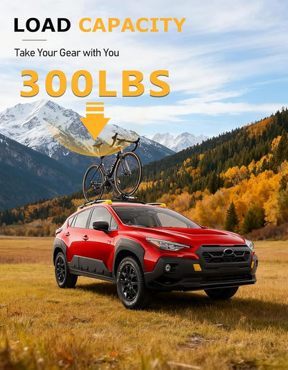 Tuyoung 300lbs Roof Rack Cross Bars Compatible with Subaru Crosstrek Wilderness 2024 2025 2026, Lockable Heavy Duty Aluminum Anti-Theft Metal Lock Roof Rails Crossbars Rooftop Cargo Bars Luggage
