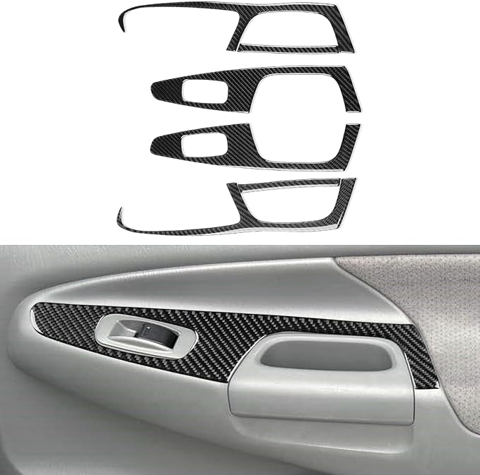 NVCNX Real Premium Carbon Fiber for Toyota 2nd Gen Tacoma Accessories 2005-2015 2006 2007 2008 2009 2010 2011 2012 2013 2014 Car Door Window Switch Cover Interior Trim Sticker Decal 6PCs - for 4-Door