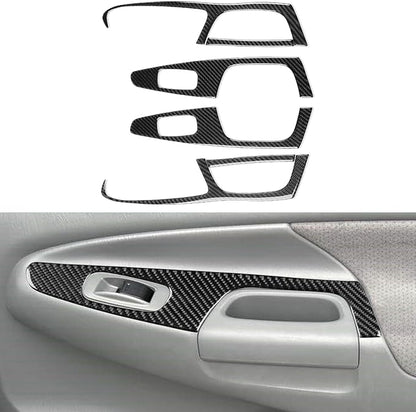 NVCNX Real Premium Carbon Fiber for Toyota 2nd Gen Tacoma Accessories 2005-2015 2006 2007 2008 2009 2010 2011 2012 2013 2014 Car Door Window Switch Cover Interior Trim Sticker Decal 6PCs - for 4-Door