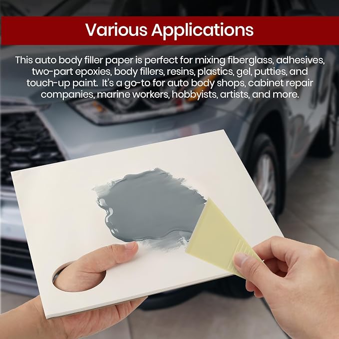 Calvana Car Body Filler Repair Kit, Includes Multi-Layered Disposable Paper
