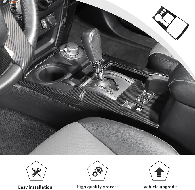 JWWY Interior Trim Kit Auto Interior Dress-Up Kit Decor Set Center Console Gear Shift Dashboard Panel Cover Trim for 2020-2023 Toyota 4runner Interior Accessories, ABS Carbon Fiber 28pcs