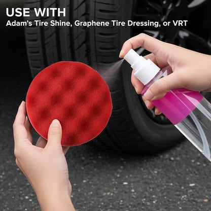 2 PCS Tire Shine Applicator Pad Large Hex Grip Tire Dressing Applicator Reusable Car Detailing Foam Sponge Polishing Tool Wave Contoured Car Cleaning Supplies for Rubber Vinyl & Plastic Trim
