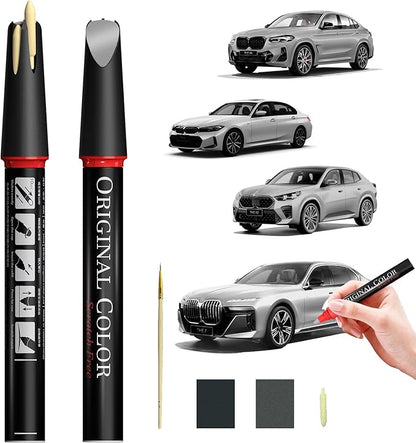 Carhoo C4P Brooklyn Gray Touch Up Paint Suitable For BMW, Genuine Custom Color Car Touch Up Paint, With Pen Tip & Fine Brush