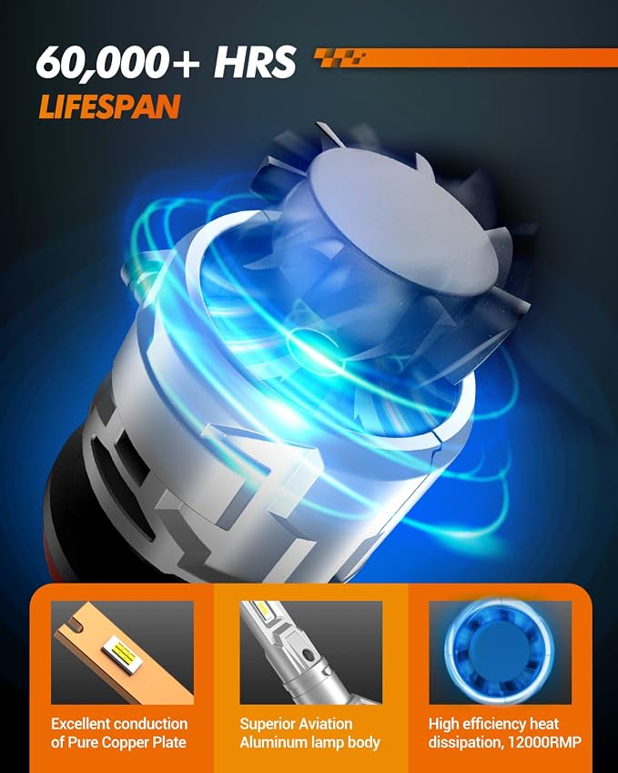 SEALIGHT H11/H8/H9 9005/HB3 Light Bulbs Combo, 6500K Diamond White Super Bright X5 Light Bulbs Plug and Play, Fog Bulbs - Pack of 4