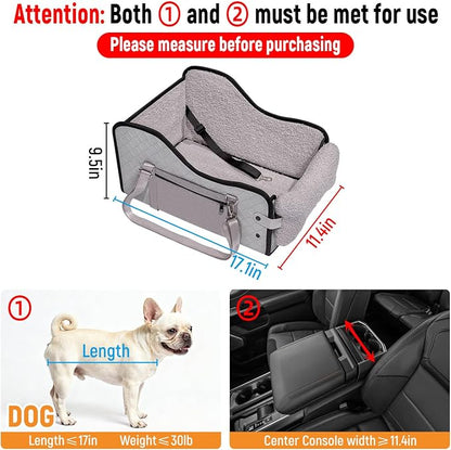 TKYZ Center Console Dog Car Seat,Pet Puppy Middle Console Dog Car Seat for Small Dogs (Full-Size Truck Gray)