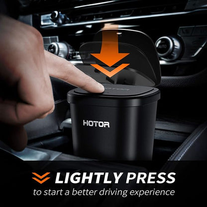 HOTOR Car Trash Can, Car Trash Cup with 30 Additional Trash Bags for Exclusive Using, Multipurpose Trash Can for Car, Office & Home to Meet Various Needs - 2 Packs, Black