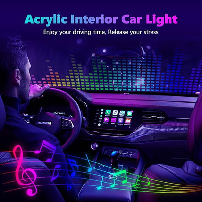 Interior Car LED Strip Lights, Acrylic LED Lights for Car with Wireless APP Dynamic Dreamcolor Chasing 6 in 1 Ambient Lighting Kits, 175 inches 593 LED Sound Active Function Neon Lights