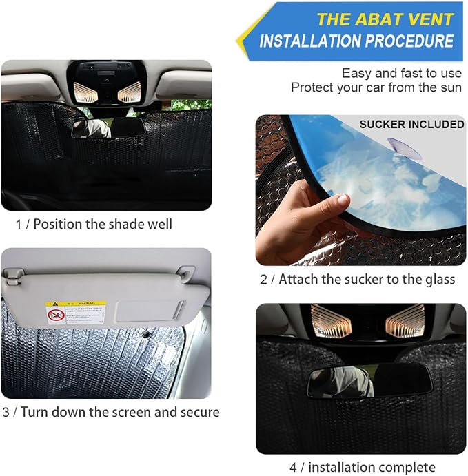 Windshield Sun Shade Cute Shark Blue Ocean Wave Front Window Block UV Shades Visor Reflective Retractable for Car SUV Trucks