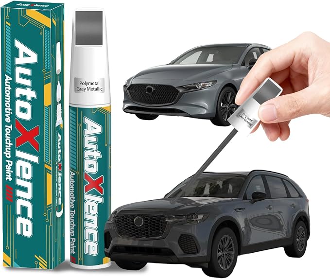 Polymetal Gray Metallic(47C) Touch Up Paint Compatible with Mazda Car Paint Pen Scratch Repair Automotive Scratch Remover Fix Exact Color Match