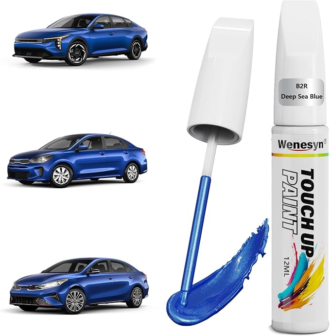B2R Deep Sea Blue Touch Up Paint Compatible with Kia, Car Paint Scratch Remover for Nicks & Chips Repair, Automotive Paints Exact Match Forte/Rio