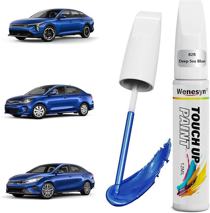 B2R Deep Sea Blue Touch Up Paint Compatible with Kia, Car Paint Scratch Remover for Nicks & Chips Repair, Automotive Paints Exact Match Forte/Rio