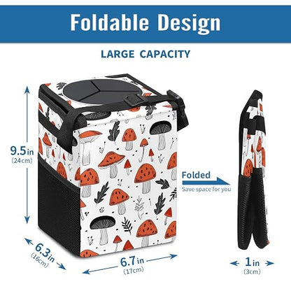 Car Trash Can – Multi-Purpose, Lightweight and Portable with Durable Water-Resistant Coating, No Installation Required, Practical and Ample Capacity, Variety of Colors.Mushroom
