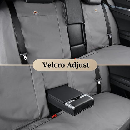 Coverado Universal Car Back Seat Covers - Canvas Rear Seat Cushions for Kids, Dogs & Most Vehicles - Gray