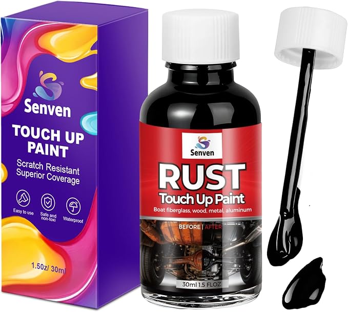 Black Touch Up Paint Rust Paints High Heat Resistant, Multi Surface Acrylic Enamel Black Touch Up Paint Pen Scratch Repair for Rust Metal,Walls,Cabinets,Appliances,Wood,Door,Furniture,Enamel, 30ml