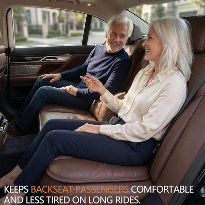 A leather rear seat cushion specially designed for cars - made by hand - can relieve pain in the buttocks, pressure points, and sciatic nerve. | Rear seat cover (Coffee Brown, Rear Seat Cushion)