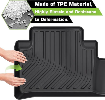 Floor Mats for Acura RDX 2016-2018 (Not for Front Passenger Seat w/ 4-Way Power Adjustment), Heavy Duty TPE Waterproof Non-Slip All Weather Protection Custom, Floor Mats & Cargo Liner