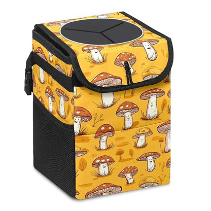 Car Trash Can – Multi-Purpose, Lightweight and Portable with Durable Water-Resistant Coating, No Installation Required, Practical and Ample Capacity, Variety of Colors.Mushroom