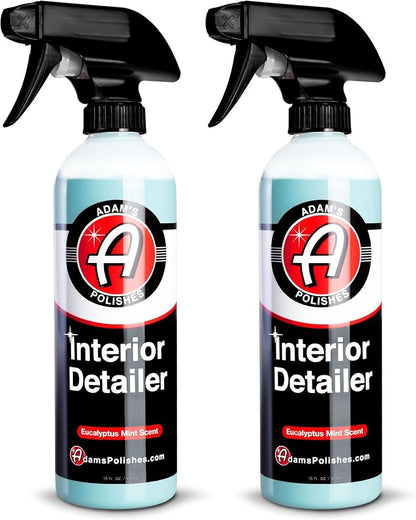 Adam's Polishes Interior Detailer 16 fl. oz - Total Car Cleaner, Protectant & Dressing | All Purpose Leather Conditioner | Vinyl, Dashboard, Screen, Seat Cleaner & More - Pack of 2