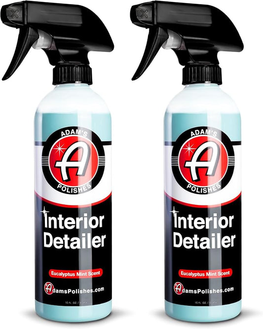 Adam's Polishes Interior Detailer 16 fl. oz - Total Car Cleaner, Protectant & Dressing | All Purpose Leather Conditioner | Vinyl, Dashboard, Screen, Seat Cleaner & More - Pack of 2