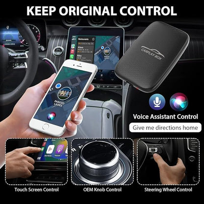 2025 Upgraded Wireless CarPlay and Android Auto Adapter -Built in YouTube Support TF Card,Magic Car Play AI Box Convert Wired to Wireless Dongle, Apple Carplay Adapter for Cars from 2016
