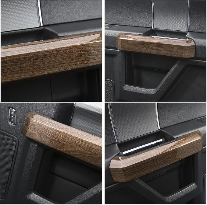 Voodonala Wood Grain Inner Door Handle Covers Trim for Ford F150 2015 2016 2017 2018 2019 2020 (ABS,4Pcs/Set)