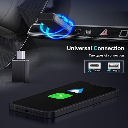 PWAYTEK Wireless CarPlay and Android Auto Adapter, 2-in-1 Mini USB Dongle, Convert Wired CarPlay to Wireless, Fast & Stable Connection for iPhone iOS 10+ and Android 11+
