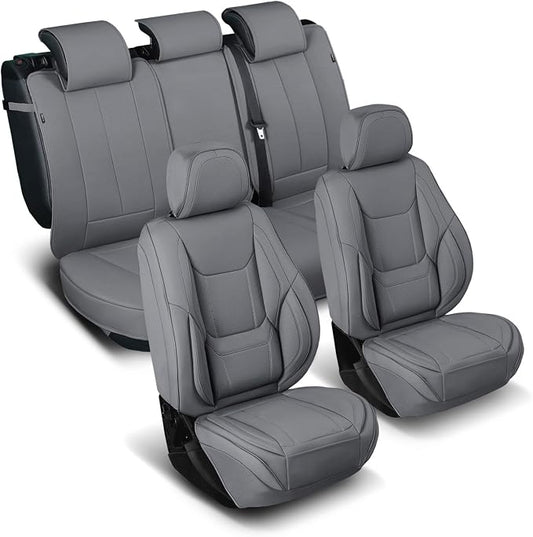 Coverland Custom Fit Car Seat Covers for SUV Compatible with [X3, X5, UX 200, CX-3, Crossland X, Grandland, 9-4X] Premium Waterproof Non-Slip Interior Seat Protector [Full Set Dark Gray - Chart X52]