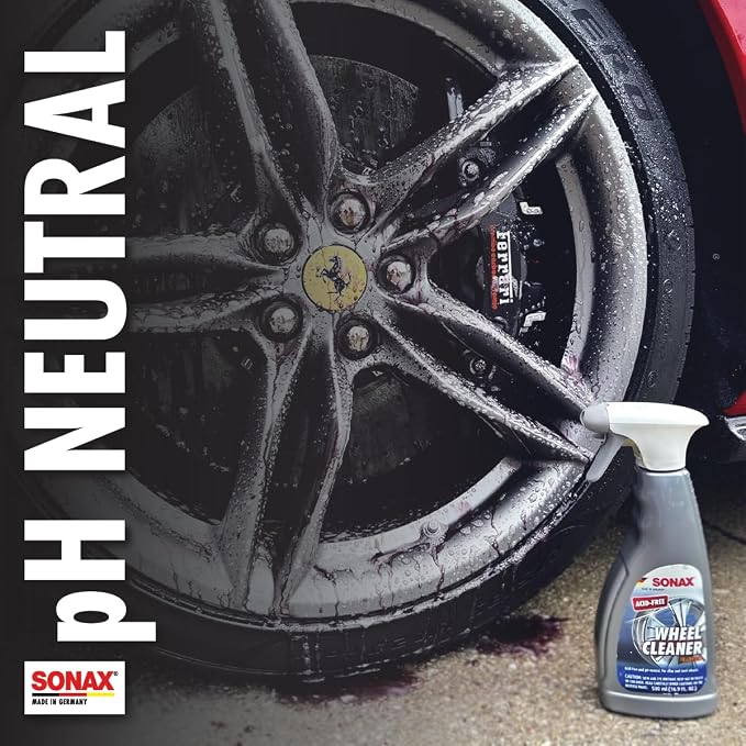 SONAX Full Effect Wheel Cleaner 230500 | Heavy-Duty Brake Dust Remover for All Wheels | Safe on Painted, Alloy, Chrome & Stainless Steel | pH Neutral, Acid-Free, with Color-Changing Action | 5 Liter
