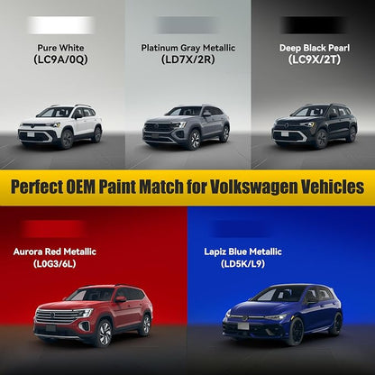 (LC9A/0Q Pure White Touch Up Paint Compatible with Volkswagen, Exact Match Car Paint Pen Automotive Scratch Repair Remover Kit Quick & Easy Solution for Vehicle Chips and Nicks