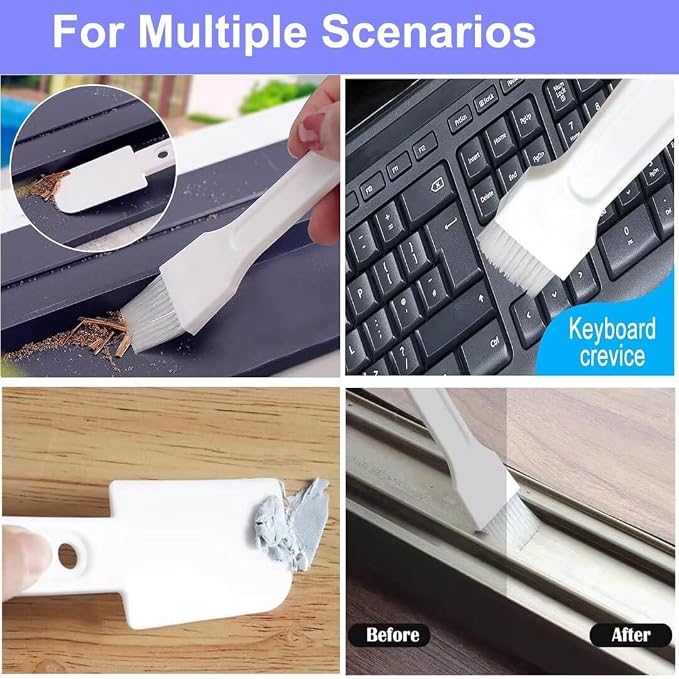 Deep Clean Brush Set Crevice Cleaning Brush Window Groove Cleaner Tools Kit for Small Spaces, Sliding Door, Shutter, Air Conditioner, Bathroom/Shower, Blinds, Vents