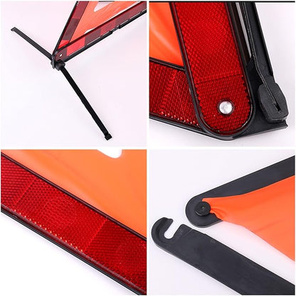 3Pack Reflective Warning Triangle Emergency Warning Triangle Roadside Safety Triangle Kits