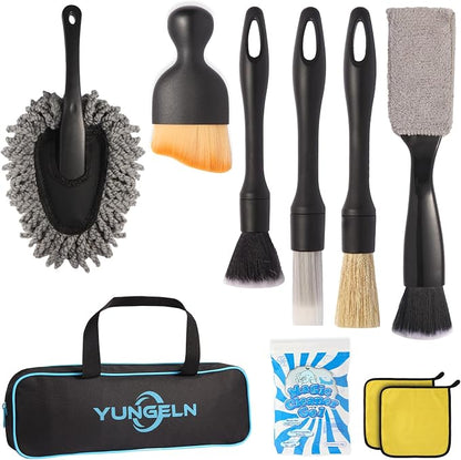 Car Detailing Brush Kit with Detail Brushes,Car Interior Detailing Brushe,Car Dust Brush,Cleaning Gel,Car Interior Cleaning Tool for Truck SUV Car Accessories