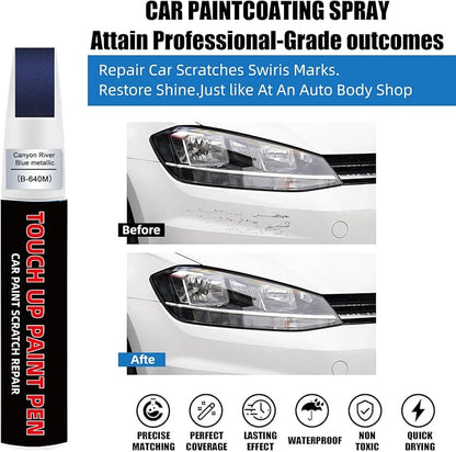 Deep Blue Metallic(PPSB) Car Touch Up Paint for Tesla 2-in-1 Car Scratch Repair Pen with Fine Tip&Brush, DIY Color-Code Matched Auto Paint for Rock Chips Door Scratches Paint Nicks Bumper Marks