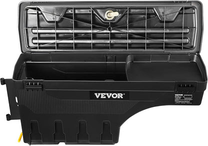 VEVOR Truck Bed Storage Box, Lockable with Password Padlock, 6.6 Gal/25 L ABS Wheel Well Tool Box, Waterproof and Durable, Compatible with Ford F-150 2015-2021, Drivers Side (Left)
