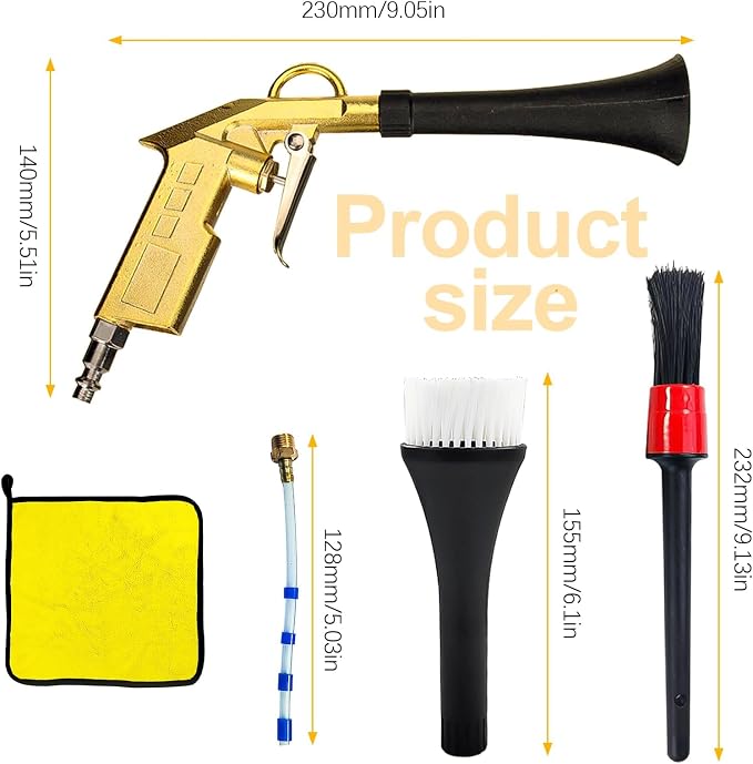 QZQUFJ Air Compressor for Car Detailing Detailing Tool, High Pressure Air Gun Dry Cleaning Tool Kit, Air Gun, Car Clean Gun, Cleaning Gun, for Car Dry Cleaning