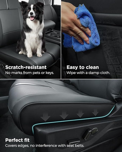 for Ford F150 Seat Covers 2015-2023 2024 2025 2026,Full Set Leather Waterproof Black Trucks Pickup Seat Covers Custom Fit for Ford F150 Accessories,Car Seat Cover for SuperCrew/CrewCab(XL,XLT)