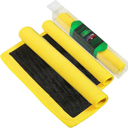 2PACK Clay Towel Auto Detailing, Fine Grade Clay Bar Towel for Auto Detailing, Removes Overspray & Contaminants from Car Paint, Glass, Enhance Gloss, DIY Detail Products (12"x12", Yellow)
