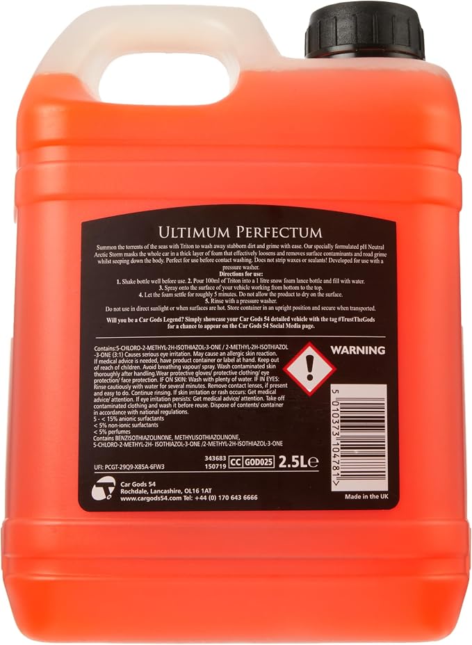 Car Gods Arctic Storm Super Thick Snow Foam Shampoo Orange Scent 85 Fl Oz