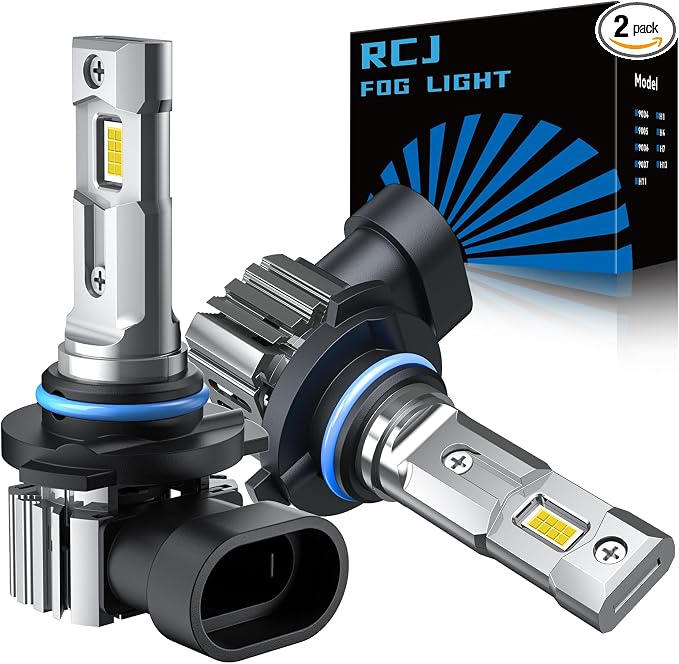 RCJ 9005 Bulbs, 16000LM Super Bright HB3 Fog Light, 6000K Cool White, Real 1:1 Size Plug and Play, Canbus Ready, lP67 Waterproof, Pack of 2