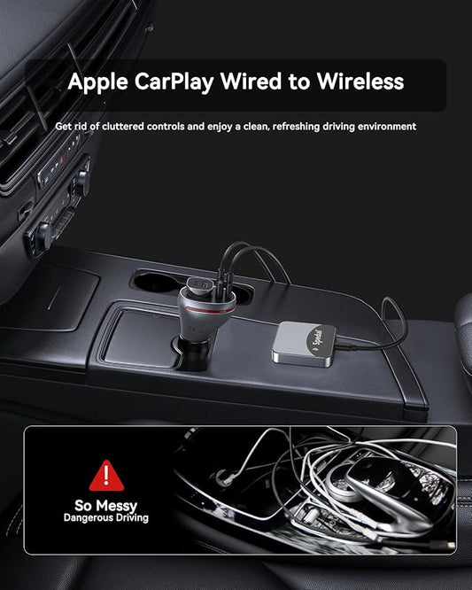 Spedal Car TV Adapter | CarPlay AI Box with YouTube, HDMI Input for TV Stick/Game Console, Wireless CarPlay Adapter, Android Magic Box for Cars with Wired CarPlay
