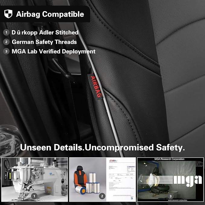 EKR Rav4 Seat Covers Custom Fit for Toyota Rav4 (Hybrid) Woodland/Limited 2026,Waterproof Leather Car Seat Cover Full Set for SUV,Faux Leather(Black/Gray)