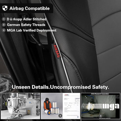 EKR Rav4 Seat Covers Custom Fit for Toyota Rav4 (Hybrid) Woodland/Limited 2026,Waterproof Leather Car Seat Cover Full Set for SUV,Faux Leather(Black/Gray)