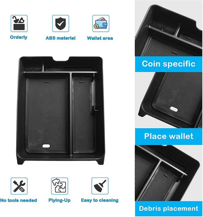 EDBETOS Center Console Organizer Compatible with 2023-2026 Honda Pilot, 2024 2025 2026 Ridgeline/Passport Insert Tray Secondary Storage Armrest Box ABS Plastic Material, Black