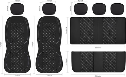 YGL Breathble Car Seat Covers Front Set,Washable Seat Covers for Cars,Premium Cloth Car Seat Protectors,Interior Covers for Cars,Sedan Van Truck SUV(Black/Gray)