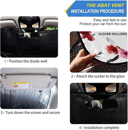 Pink Cherry Blossom Windshield Sun Shade Blocks UV Rays Visor Protector Accordion Folding Sun Reflector Auto Sunshade for Car Truck SUV to Keep Your Vehicle Cool