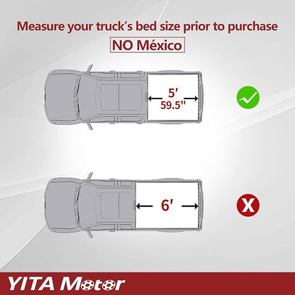 YITAMOTOR Soft Tri-Fold Truck Bed Tonneau Cover Compatible with 2005-2026 Nissan Frontier(NO México), Fleetside 5 ft Bed